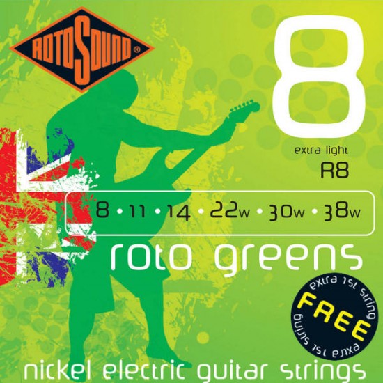Струни за електрическа китара ROTOSOUND - Модел R8     